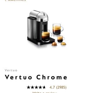Nespresso Vertuo Chrome Coffee Machine